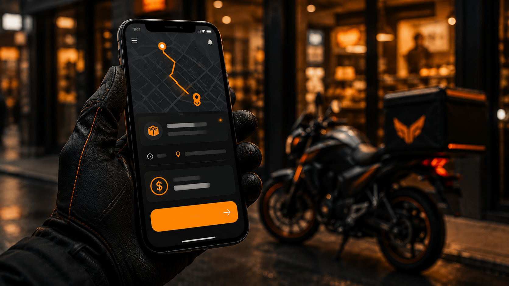 Aplicativo MotoFlow com rota